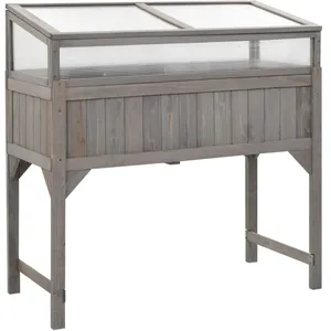 vidaXL Lit surélevé avec serre 110x54x120 cm Bois de sapin massif
