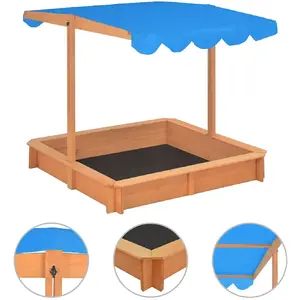 vidaXL Bac à sable avec toit réglable Bois de sapin 115x115x115 cm pas cher