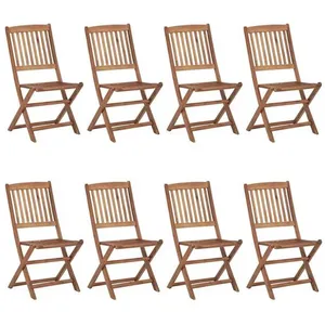 vidaXL Chaises pliables d'extérieur 8 pcs Bois d'acacia solide pas cher
