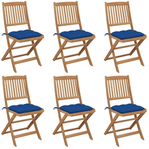 vidaXL Chaises pliables de jardin 8 pcs avec coussins Bois d'acacia pas cher