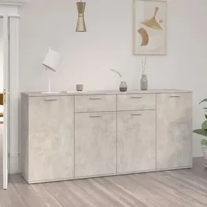 vidaXL Buffet Gris béton 160x36x75 cm Aggloméré pas cher