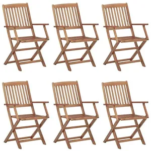 vidaXL Vidaxl Chaises Pliables D'extérieur Lot De 6 Bois D'acacia Solide pas cher