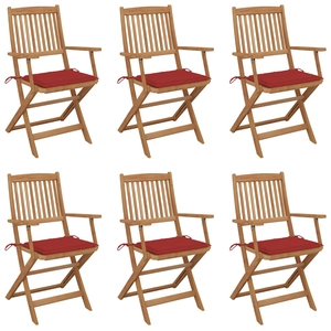 vidaXL Chaises pliables de jardin 8 pcs avec coussins Bois d'acacia pas cher