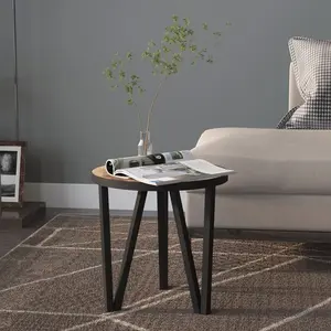Comparateur de prix : vidaXL Table à thé Noir et jaune Ø35 cm MDF