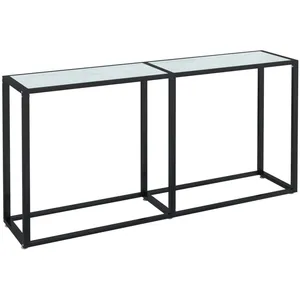 Comparateur de prix : vidaXL Table console Marbre blanc 160x35x75,5 cm Verre trempé