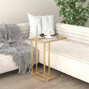 Comparateur de prix : vidaXL Table d'appoint ordinateur Transparent 50x35x65 cm Verre trempé