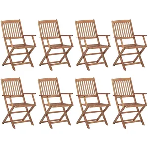 vidaXL Vidaxl Chaises Pliables D'extérieur Lot De 8 Bois D'acacia Solide