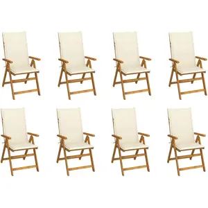 Comparateur de prix : vidaXL Chaises pliables de jardin avec coussins lot de 8 Bois d'acacia