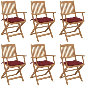 vidaXL Chaises pliables de jardin 8 pcs avec coussins Bois d'acacia pas cher