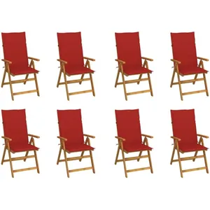 vidaXL Chaises pliables de jardin avec coussins lot de 8 Bois d'acacia pas cher