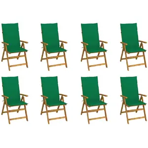 vidaXL Chaises pliables de jardin avec coussins 8 pcs Bois d'acacia pas cher