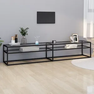 vidaXL Meuble TV Transparent 220x40x40,5 cm Verre trempé pas cher