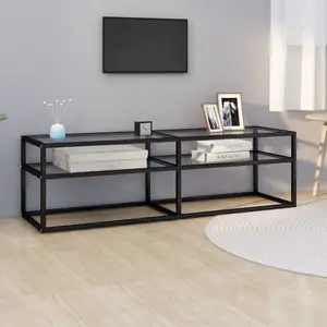 vidaXL Meuble TV Transparent 140x40x40,5 cm Verre trempé pas cher