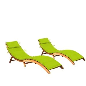 vidaXL Chaises longues 2 pcs avec coussins Bois d'acacia solide pas cher