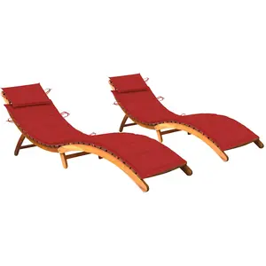 Comparateur de prix : vidaXL Chaises longues 2 pcs avec coussins Bois d'acacia solide