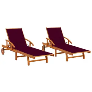 Comparateur de prix : vidaXL Chaises longues 2 pcs avec coussins Bois d'acacia solide