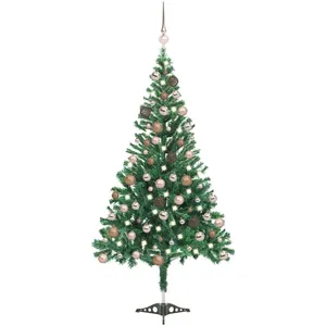 vidaXL Arbre de Noël artificiel pré-éclairé/boules 120 cm 230 branches
