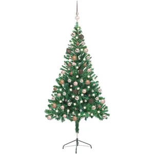 vidaXL Arbre de Noël artificiel pré-éclairé/boules 150 cm 380 branches