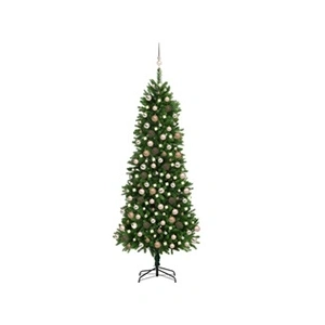 vidaXL Arbre de Noël artificiel pré-éclairé et boules 240 cm vertVendu parcarrefour