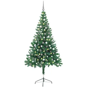 vidaXL Arbre de Noël artificiel pré-éclairé/boules 150 cm 380 branches pas cher