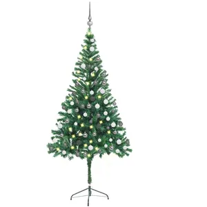 vidaXL Arbre de Noël artificiel pré-éclairé/boules 180 cm 564 branches pas cher
