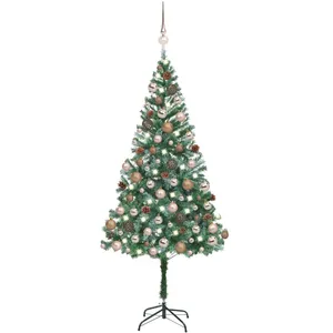 vidaXL Arbre de Noël artificiel pré-éclairé/boules pommes de pin 180cm