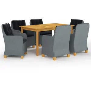 vidaXL Ensemble de salle à manger de jardin 7 pcs Gris clair pas cher