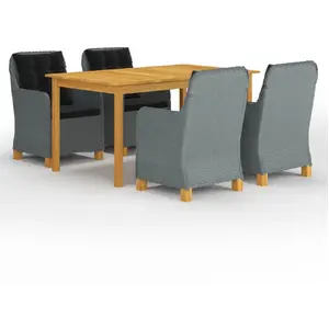 vidaXL Ensemble de salle à manger de jardin 5 pcs Gris clair pas cher