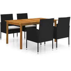 vidaXL Ensemble de salle à manger de jardin 5 pcs Noir pas cher
