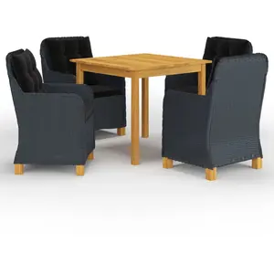 vidaXL Ensemble de salle à manger de jardin 5 pcs Gris foncé pas cher