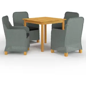 vidaXL Ensemble de salle à manger de jardin 5 pcs Gris clair pas cher