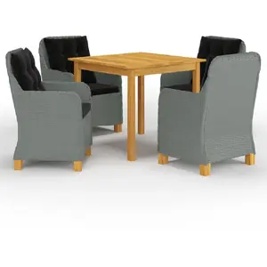 vidaXL Ensemble de salle à manger de jardin 5 pcs Gris clair pas cher