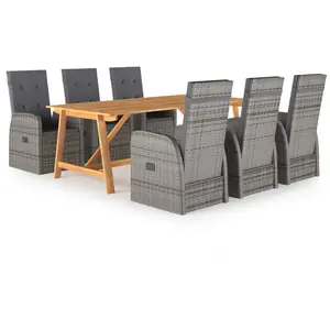 vidaXL Ensemble de salle à manger de jardin 7 pcs Gris pas cher