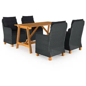 vidaXL Ensemble de salle à manger de jardin 5 pcs Gris foncé pas cher