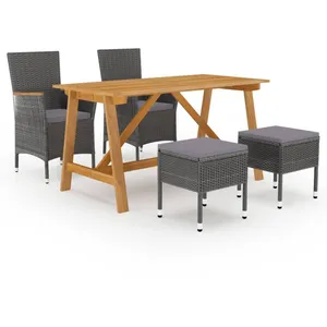 vidaXL Ensemble de salle à manger de jardin 5 pcs Gris pas cher