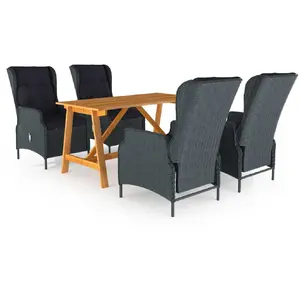 vidaXL Ensemble de salle à manger de jardin 5 pcs Gris foncé pas cher