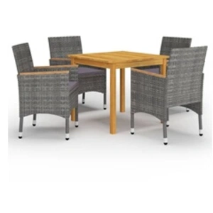 vidaXL Ensemble de salle à manger de jardin 5 pcs Gris pas cher