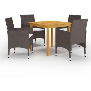 vidaXL Ensemble de salle à manger de jardin 5 pcs Marron pas cher