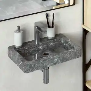 VidaXL Lavabo en Granit 600x450x120 mm Noir Vasque à Poser Salle de Bain 142962 - Bricolage