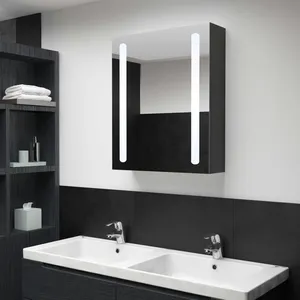 vidaXL Armoire de salle de bain à miroir LED 50x13x70 cm pas cher