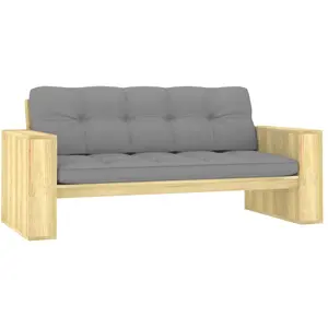 Comparateur de prix : vidaXL Banc de jardin avec coussins gris 179 cm Pin imprégné