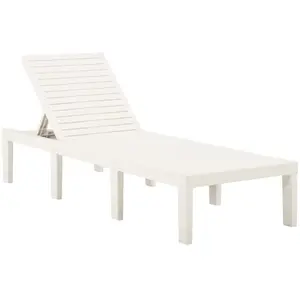 Comparateur de prix : vidaXL Chaise longue plastique blanc