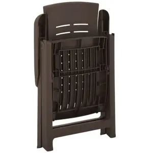 vidaXL Chaises inclinables de jardin 2 pcs Plastique Moka pas cher