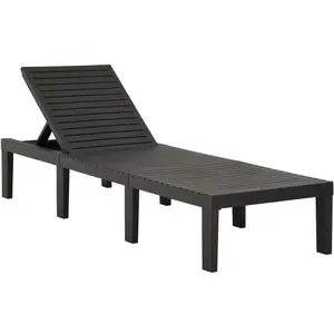 vidaXL Chaise longue plastique anthracite pas cher