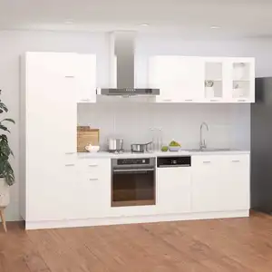 Comparateur de prix : vidaXL Ensemble de meubles de cuisine 8 pcs Blanc Aggloméré
