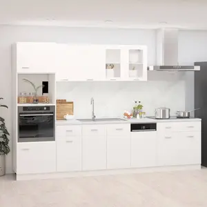 Comparateur de prix : vidaXL Ensemble de meubles de cuisine 7 pcs Blanc Aggloméré