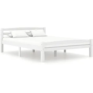 Cadre de lit - VIDAXL - Blanc - Bois massif - 120x200 cm - Contemporain pas cher