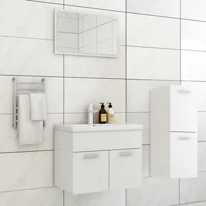 Comparateur de prix : vidaXL Ensemble de meubles de salle de bain Blanc Aggloméré