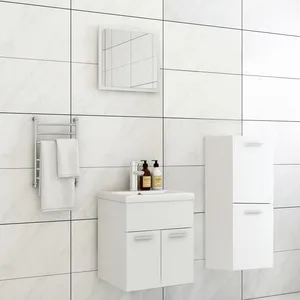 Comparateur de prix : vidaXL Vidaxl Ensemble De Meubles De Salle De Bain Blanc Aggloméré
