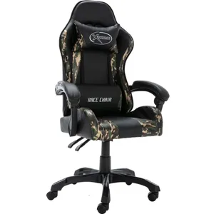 Comparateur de prix : vidaXL Fauteuil de jeux vidéo Noir et camouflage Similicuir